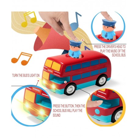 Cartoon Remote Control Cars School Bus RC Radio Remote Control Toys Car School Bus for Toddles Kids Boys Girls 3 4 5 6 7 Year...