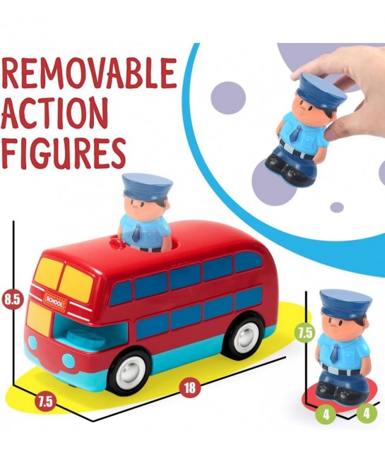 Cartoon Remote Control Cars School Bus RC Radio Remote Control Toys Car School Bus for Toddles Kids Boys Girls 3 4 5 6 7 Year...