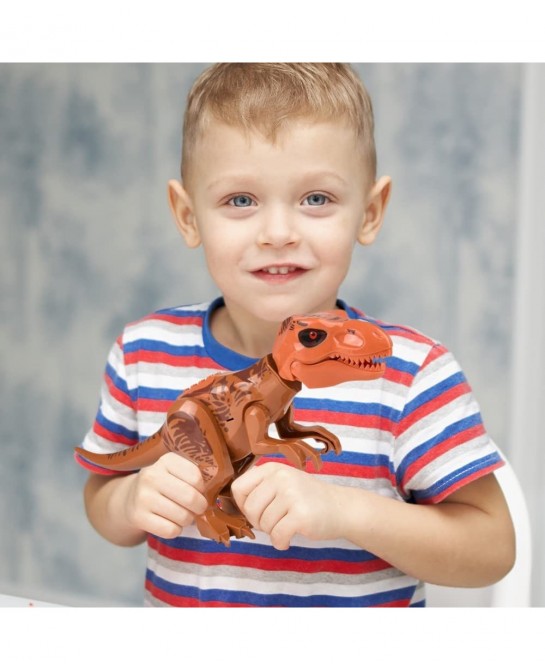 Roaring T-rex Dinosaur Toy for Kids Build Your Own Dinosaur Block Figure Features Sounds and Includes Assembly Instructions D...