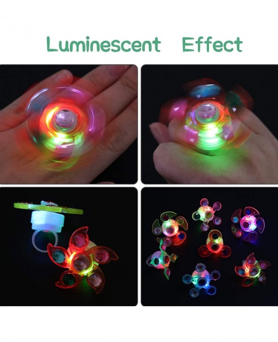 Children's toys for 2-3 years old 25 luminous rings rotating sparkling rings for children boys and girls to relieve stress bi...