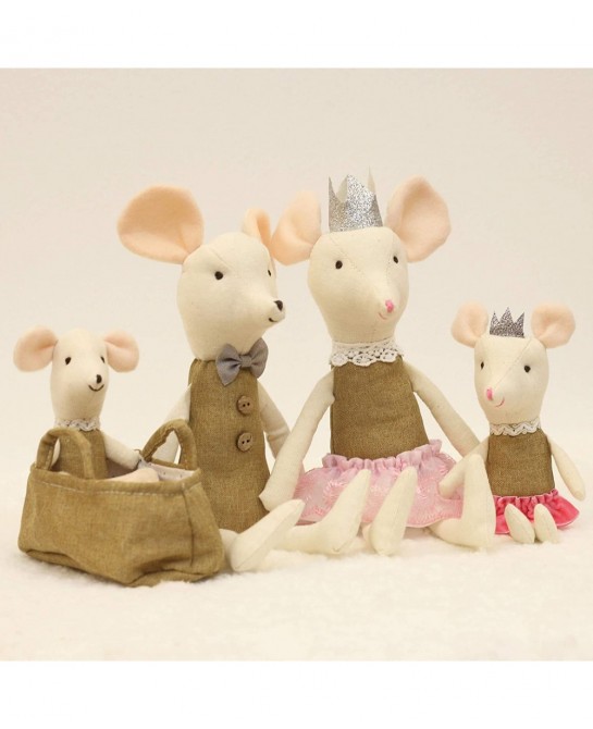 Mouse Family Dolls Stuffed Animal Toy Birthday Gift Mini Plush Toy Brown $81.73 Stuffed Animals & Teddy Bears