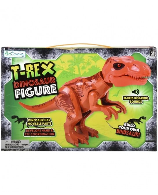 Roaring T-rex Dinosaur Toy for Kids Build Your Own Dinosaur Block Figure Features Sounds and Includes Assembly Instructions D...