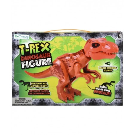 Roaring T-rex Dinosaur Toy for Kids Build Your Own Dinosaur Block Figure Features Sounds and Includes Assembly Instructions D...