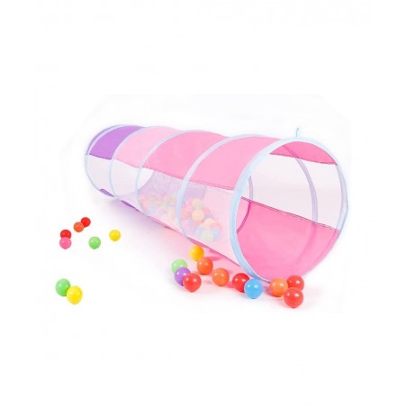 Kids Play Tunnel 5-ft Pop Up Crawling Tunnel Toy Tent for Toddlers Girls Boys Cat or Dogs Indoor and Outdoor Toys or Gifts (P...