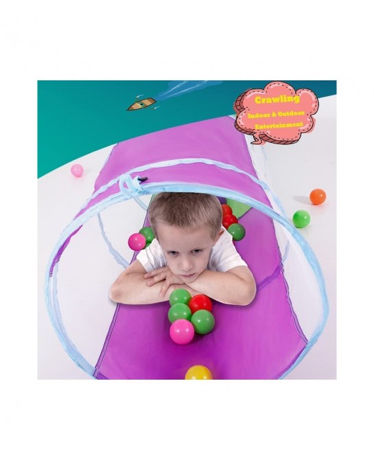 Kids Play Tunnel 5-ft Pop Up Crawling Tunnel Toy Tent for Toddlers Girls Boys Cat or Dogs Indoor and Outdoor Toys or Gifts (P...