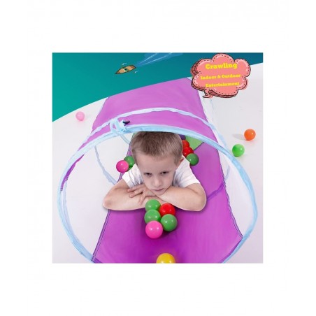 Kids Play Tunnel 5-ft Pop Up Crawling Tunnel Toy Tent for Toddlers Girls Boys Cat or Dogs Indoor and Outdoor Toys or Gifts (P...
