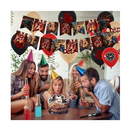 82 Pcs Dungeons and Dragons Birthday Party Supplies Classic Game Boys and girls Party Decorations with Happy Birthday Banner ...