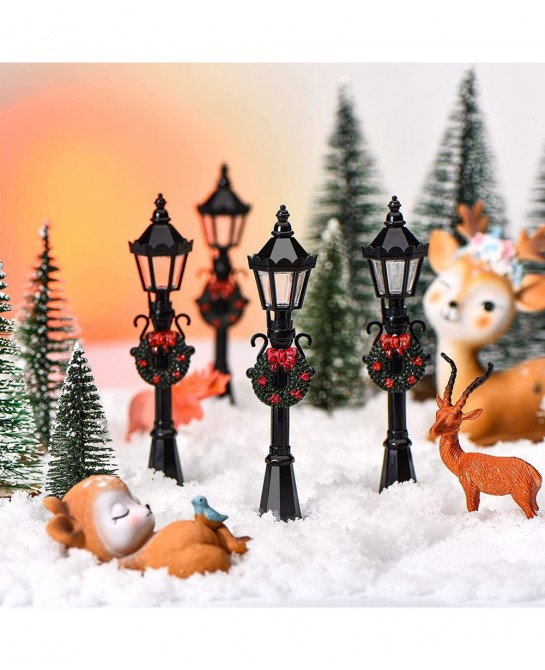 Christmas Village Accessories Christmas Mini Street Light Models Street Miniature Lamp Post Christmas Dollhouse Small Street ...