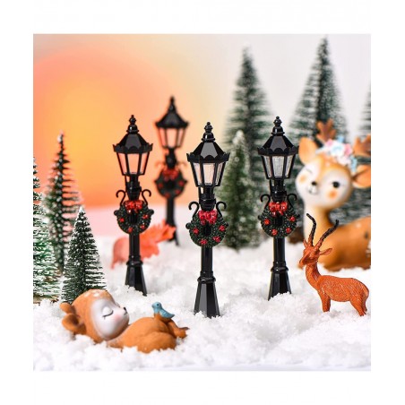 Christmas Village Accessories Christmas Mini Street Light Models Street Miniature Lamp Post Christmas Dollhouse Small Street ...