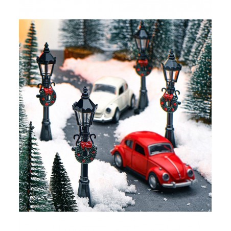 Christmas Village Accessories Christmas Mini Street Light Models Street Miniature Lamp Post Christmas Dollhouse Small Street ...