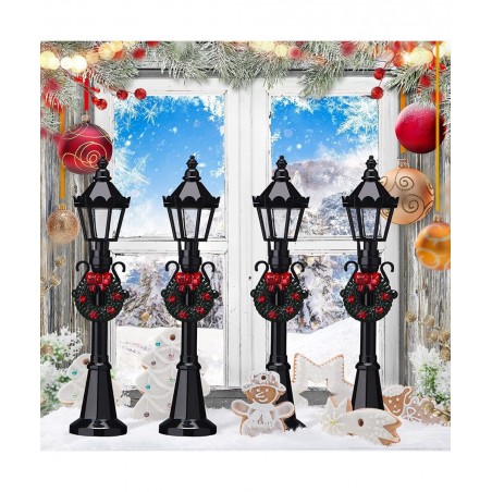 Christmas Village Accessories Christmas Mini Street Light Models Street Miniature Lamp Post Christmas Dollhouse Small Street ...
