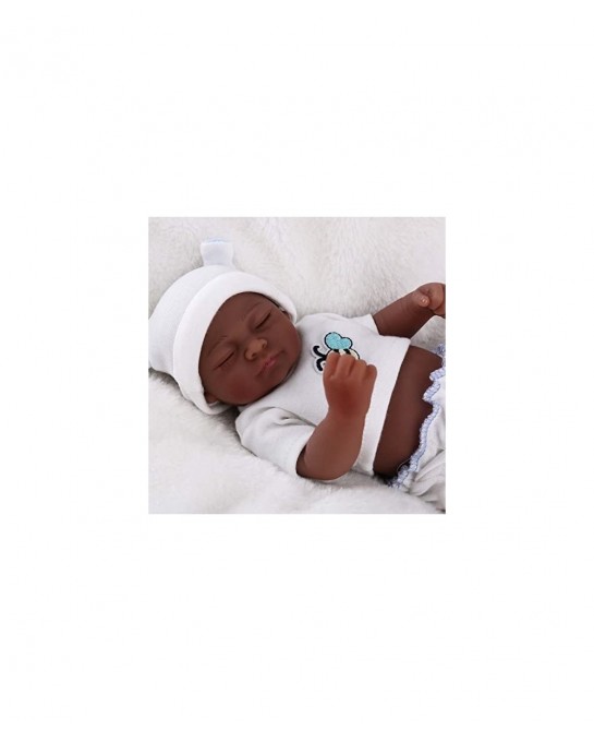 Mini 10inch Black Cute Truly Alive Newborn African American Baby Dolls Silicone Full Body Washable for Girl $42.42 Dolls