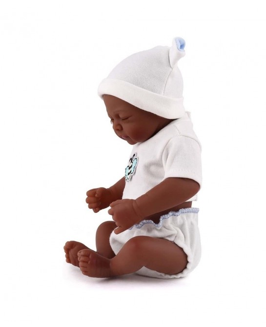 Mini 10inch Black Cute Truly Alive Newborn African American Baby Dolls Silicone Full Body Washable for Girl $42.42 Dolls