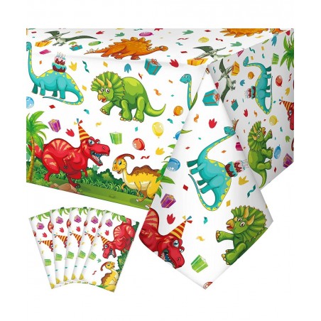 Dinosaur Tablecloth Dinosaur Party Table Cover Disposable Plastic Waterproof Dino Print Table Cloth for Birthday Party Suppli...