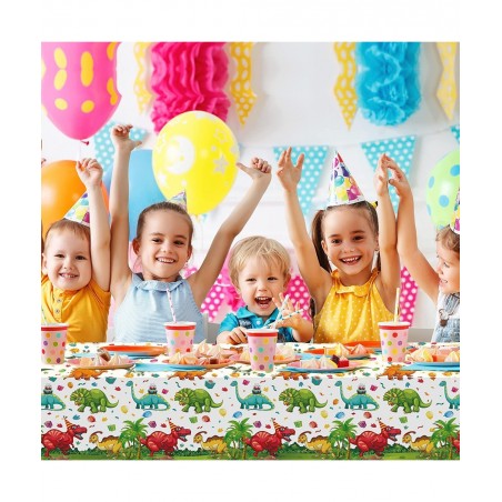 Dinosaur Tablecloth Dinosaur Party Table Cover Disposable Plastic Waterproof Dino Print Table Cloth for Birthday Party Suppli...
