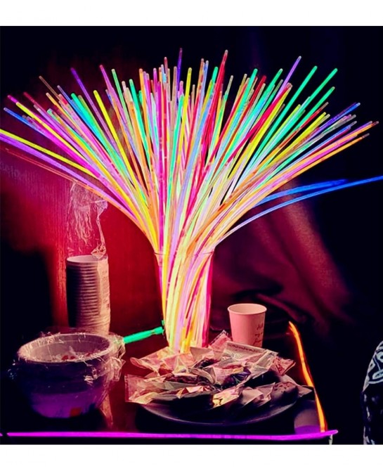 Glow Sticks Bulk 100ct 22'' Glow Necklaces with Connectors for Party Festivals Raves Birthday Wedding Blue $60.85 Kids' Party...