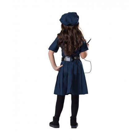 Girl's Police Officer Costume - Halloween Cop Costume for Kids - Dress Cap and Belt Set $44.44 Kids' Costumes