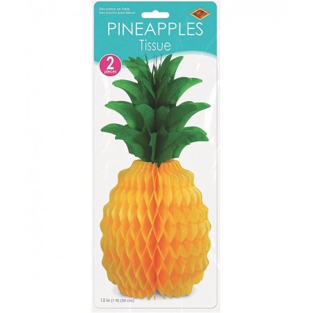 2 Piece Tissue Pineapples Luau Centerpiece Party Decorations 12" Yellow/Green $15.90 Kids' Party Decorations