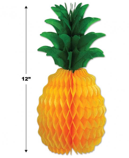 2 Piece Tissue Pineapples Luau Centerpiece Party Decorations 12" Yellow/Green $15.90 Kids' Party Decorations