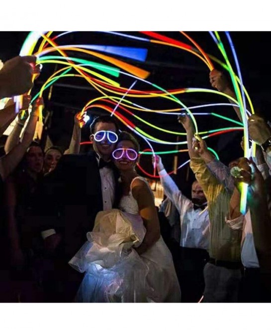 Glow Sticks Bulk 100ct 22'' Glow Necklaces with Connectors for Party Festivals Raves Birthday Wedding Blue $60.85 Kids' Party...