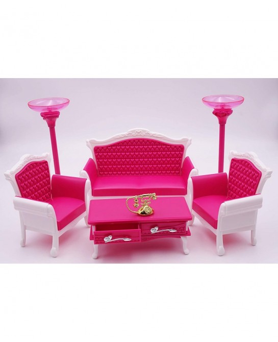 Girl's Favorite/Gloria Living Room Play Set Doll Furniture (No. 3017) $44.55 Dollhouse Accessories