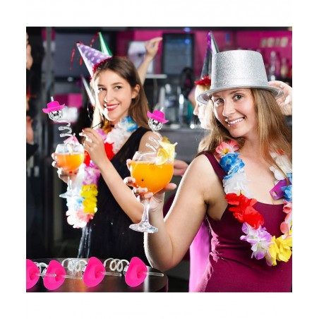 Mirror Disco Ball Straws Silver 70s Disco Decorative Straws Mini Disco Cowboy Cowgirl Pink Hat Straw Disco Bachelorette Party...