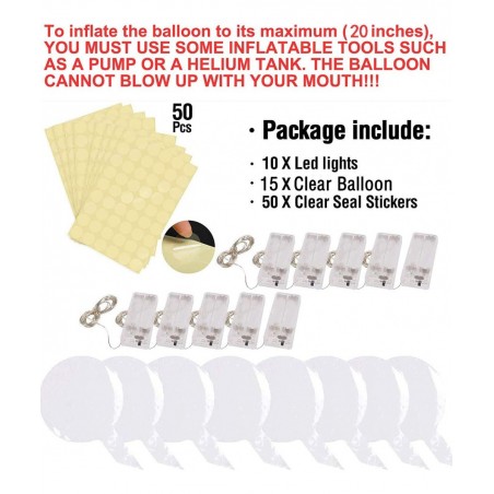 Led Balloons helium tank for balloon at home Clear balloon Light Up Colorful Bobo Balloons Transparent Light Balloons Wedding...