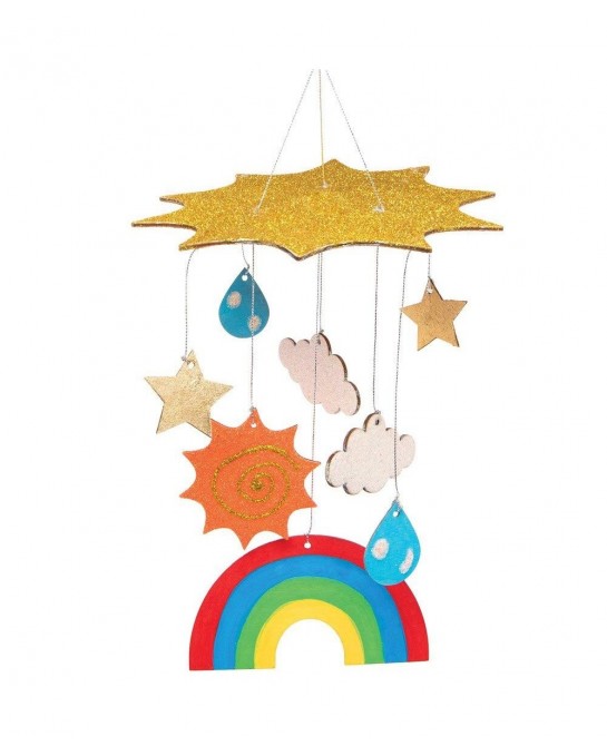 AT753 Rainbow Wooden Mobile Kits - Pack of 2 for Kids Arts and Crafts Projects $18.59 Craft Kits
