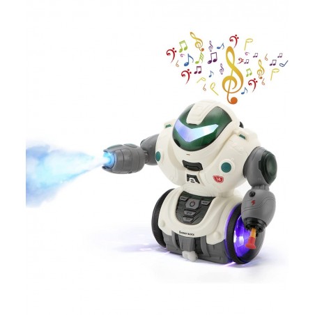 Kid Robot Toys for Boys Girls Dancing Singing Walking Talking Sliding Robot with Colorful LED and Spray Electronic Toys Inter...