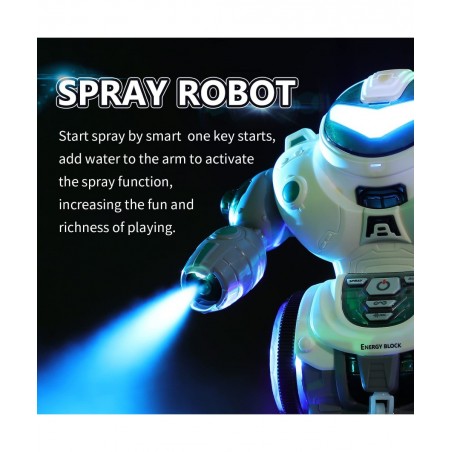 Kid Robot Toys for Boys Girls Dancing Singing Walking Talking Sliding Robot with Colorful LED and Spray Electronic Toys Inter...