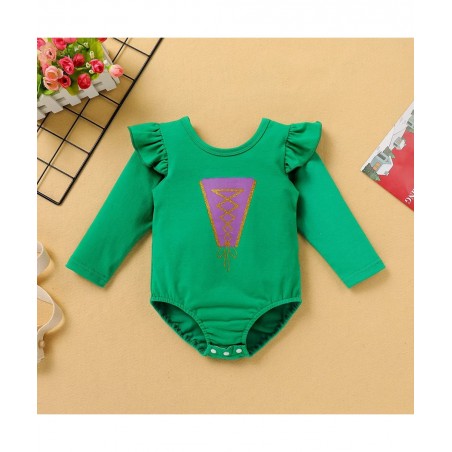 Baby Girls Sanderson Sisters Witch Costume First Halloween 1st Birthday Outfit Long Sleeve Romper Tutu Skirt Set Toddler Litt...