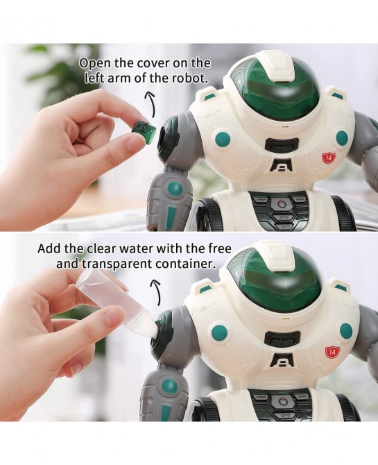 Kid Robot Toys for Boys Girls Dancing Singing Walking Talking Sliding Robot with Colorful LED and Spray Electronic Toys Inter...