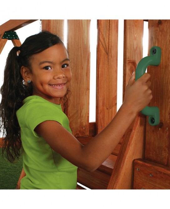 WS 4410 Plastic Safety Handles with Mounting Hardware for Swing Sets Playhouses Play Towers and Wooden Playsets Green $28.33 ...