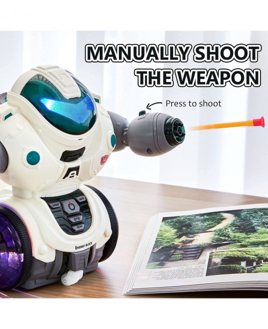 Kid Robot Toys for Boys Girls Dancing Singing Walking Talking Sliding Robot with Colorful LED and Spray Electronic Toys Inter...
