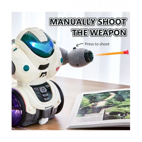Kid Robot Toys for Boys Girls Dancing Singing Walking Talking Sliding Robot with Colorful LED and Spray Electronic Toys Inter...