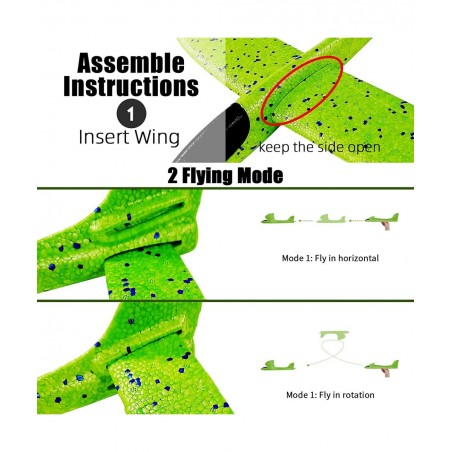 4Pack Airplane Toys Upgrade 17.5" Large Throwing Foam Plane 2 Flight Mode Glider Plane Foam Airplanes For Kids Gifts For 3 4 ...