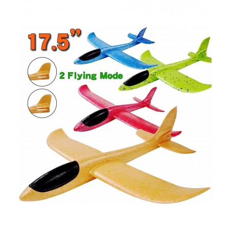 4Pack Airplane Toys Upgrade 17.5" Large Throwing Foam Plane 2 Flight Mode Glider Plane Foam Airplanes For Kids Gifts For 3 4 ...