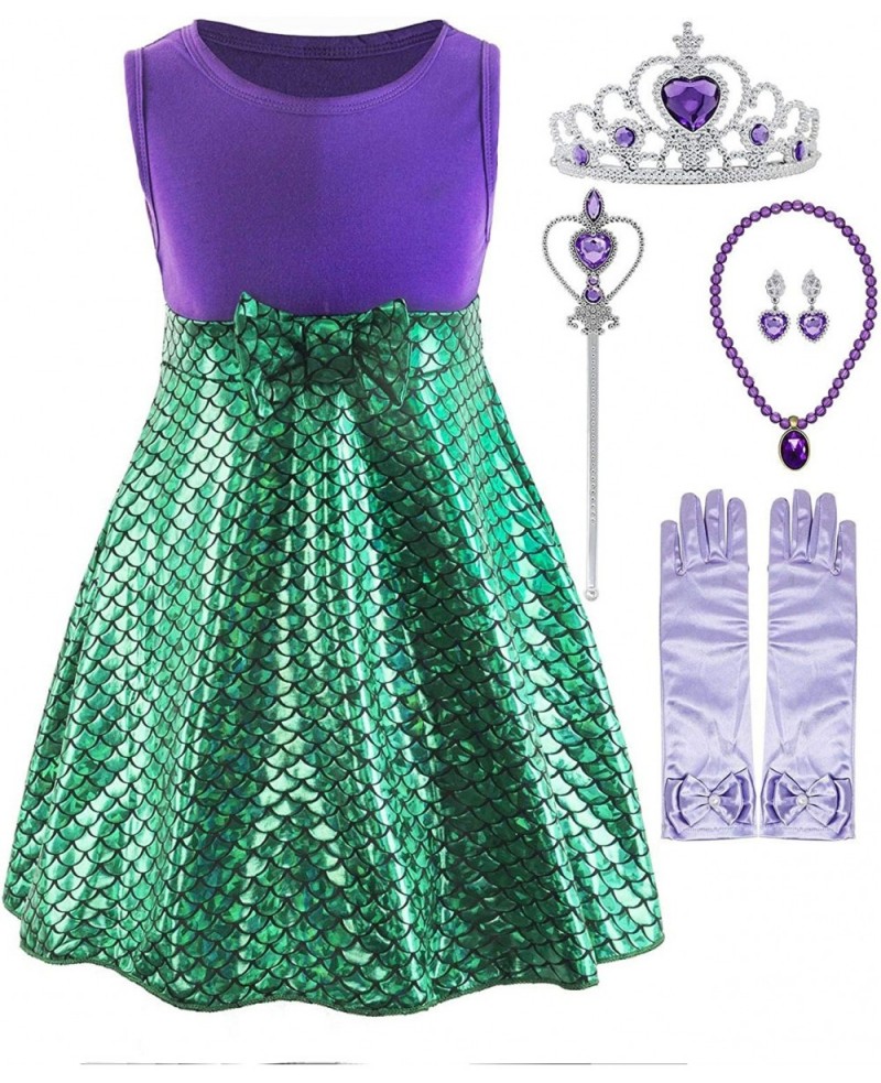 Green Little Girl Mermaid Princess Costume Sequins Party Dress $46.17 Kids' Costumes