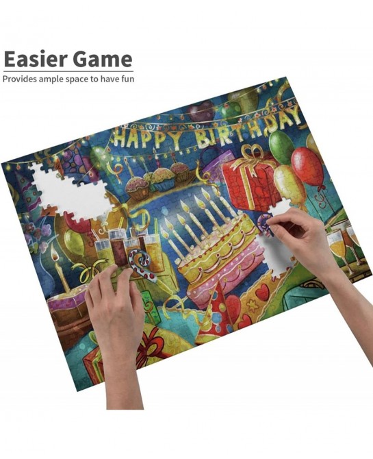 Happy Birthday Gifts Jigsaw Puzzles 500 Pieces Wooden Large Poster Puzzle Game Artwork for Adults Teens 20.4 x 15 Inch $34.82...