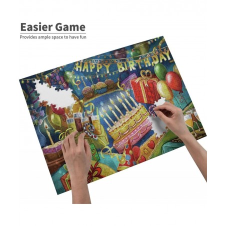 Happy Birthday Gifts Jigsaw Puzzles 500 Pieces Wooden Large Poster Puzzle Game Artwork for Adults Teens 20.4 x 15 Inch $34.82...