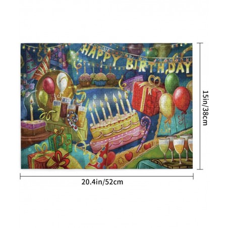 Happy Birthday Gifts Jigsaw Puzzles 500 Pieces Wooden Large Poster Puzzle Game Artwork for Adults Teens 20.4 x 15 Inch $34.82...