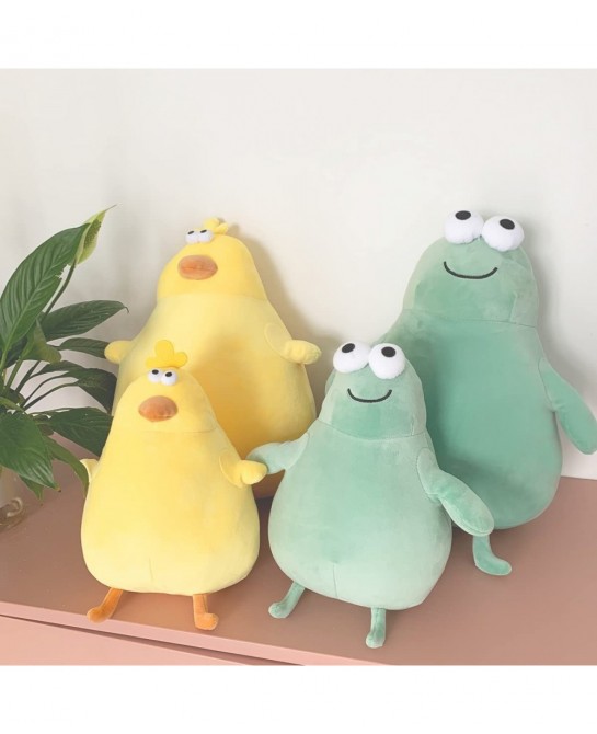 Cute Fat Frog Stuffed Animal Plushie Chubby Frog Plush Pillow Soft Green Frog Plush Toy Funny Simulation Doll Adorable Gift f...