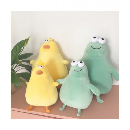 Cute Fat Frog Stuffed Animal Plushie Chubby Frog Plush Pillow Soft Green Frog Plush Toy Funny Simulation Doll Adorable Gift f...