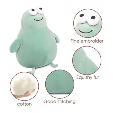 Cute Fat Frog Stuffed Animal Plushie Chubby Frog Plush Pillow Soft Green Frog Plush Toy Funny Simulation Doll Adorable Gift f...