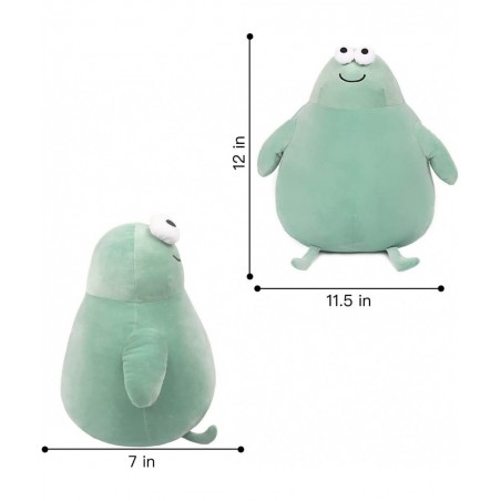 Cute Fat Frog Stuffed Animal Plushie Chubby Frog Plush Pillow Soft Green Frog Plush Toy Funny Simulation Doll Adorable Gift f...
