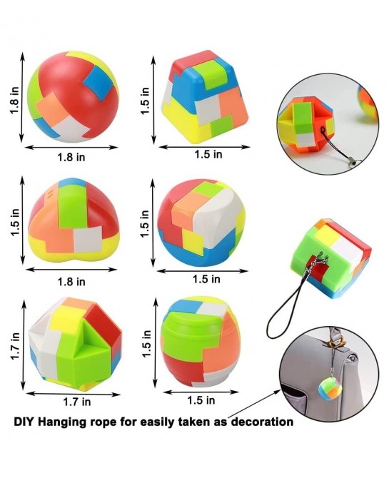 17 Pack Brain Teasers Puzzles for Kids & Adults Brain Teasers Metal and Wooden IQ Puzzle Toys Mind Game 3D Coil Cast Wire Unl...