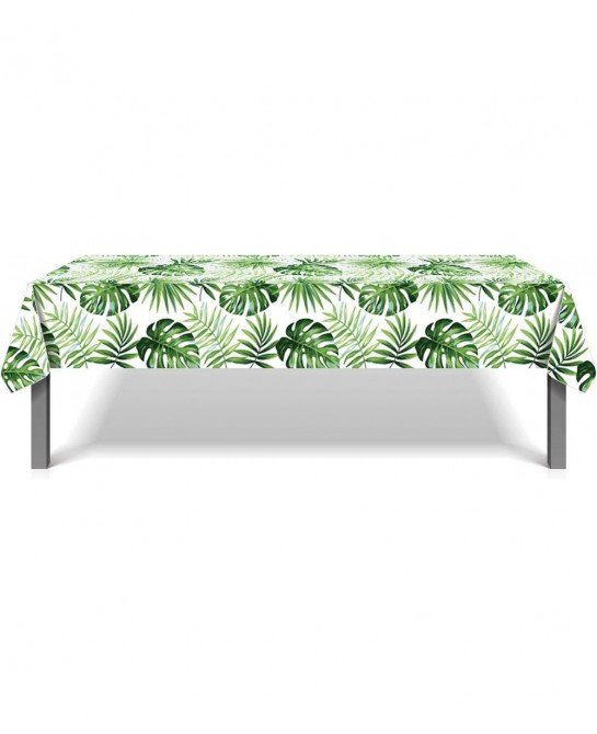 Hawaiian Luau Table Covers 3 Pack Hawaiian Luau Tablecloths Disposable Plastic Rectangular Table Coverings Aloha Tropical Pal...