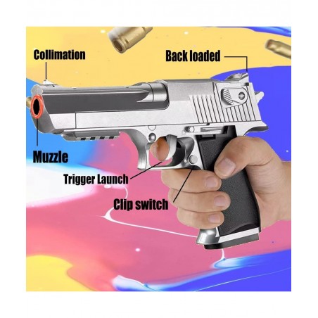 Toy Gun Soft Bullet Cool Toy Pistol Foam Blaster 40 Pcs EVA Darts Shell Ejecting Shooting Games Educational Model Toy Guns fo...