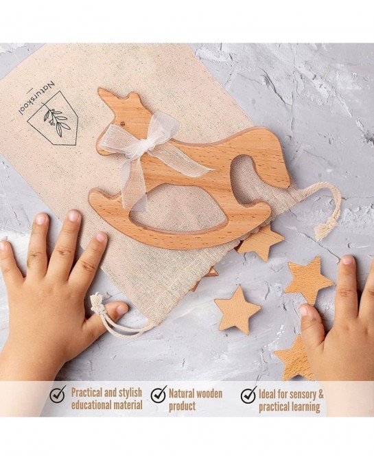Unicorn Toy Unicorn Rocking Horse Nursery Decor for Girls for Girls Wooden Stacking Toys for Toddlers 1-3 Balancing Wooden To...