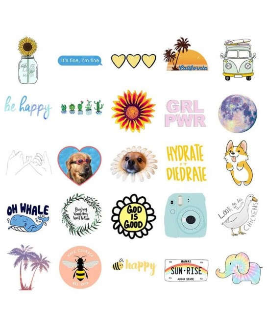 Girl's Cute Water Bottle Stickers 50 PCS Waterproof Aesthetic Laptop Stickers for Teens Kids $13.23 Kids' Stickers